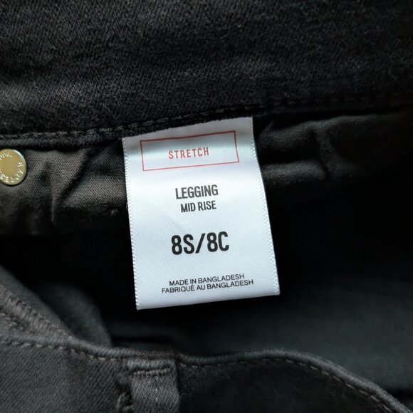 Express Legging Jeans Black Mid Rise Stretch Jegging Women’s 8 Short - Picture 5 of 9